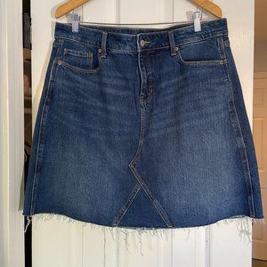 High-Waisted Button-Fly O.G. Straight Mini Jean Skirt for Women